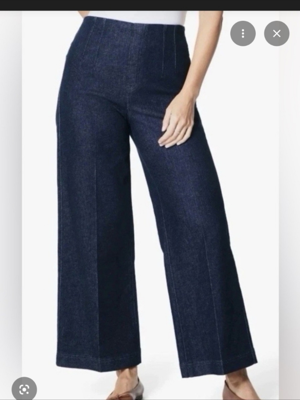 Spanx Zero Waistband Wide Leg Crop Jeans Large